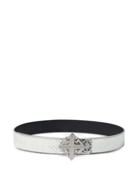 GUAPI crystal-encrusted cross buckle belt