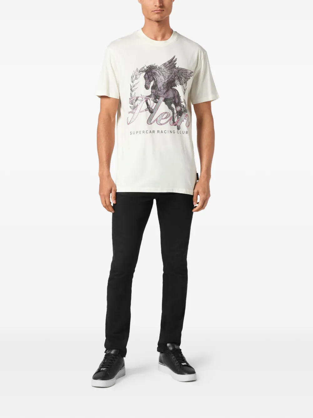 Philipp Plein Pegasus T-shirt met print Beige