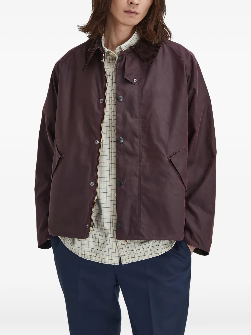 Barbour corduroy collar jacket | Purple | Image 1