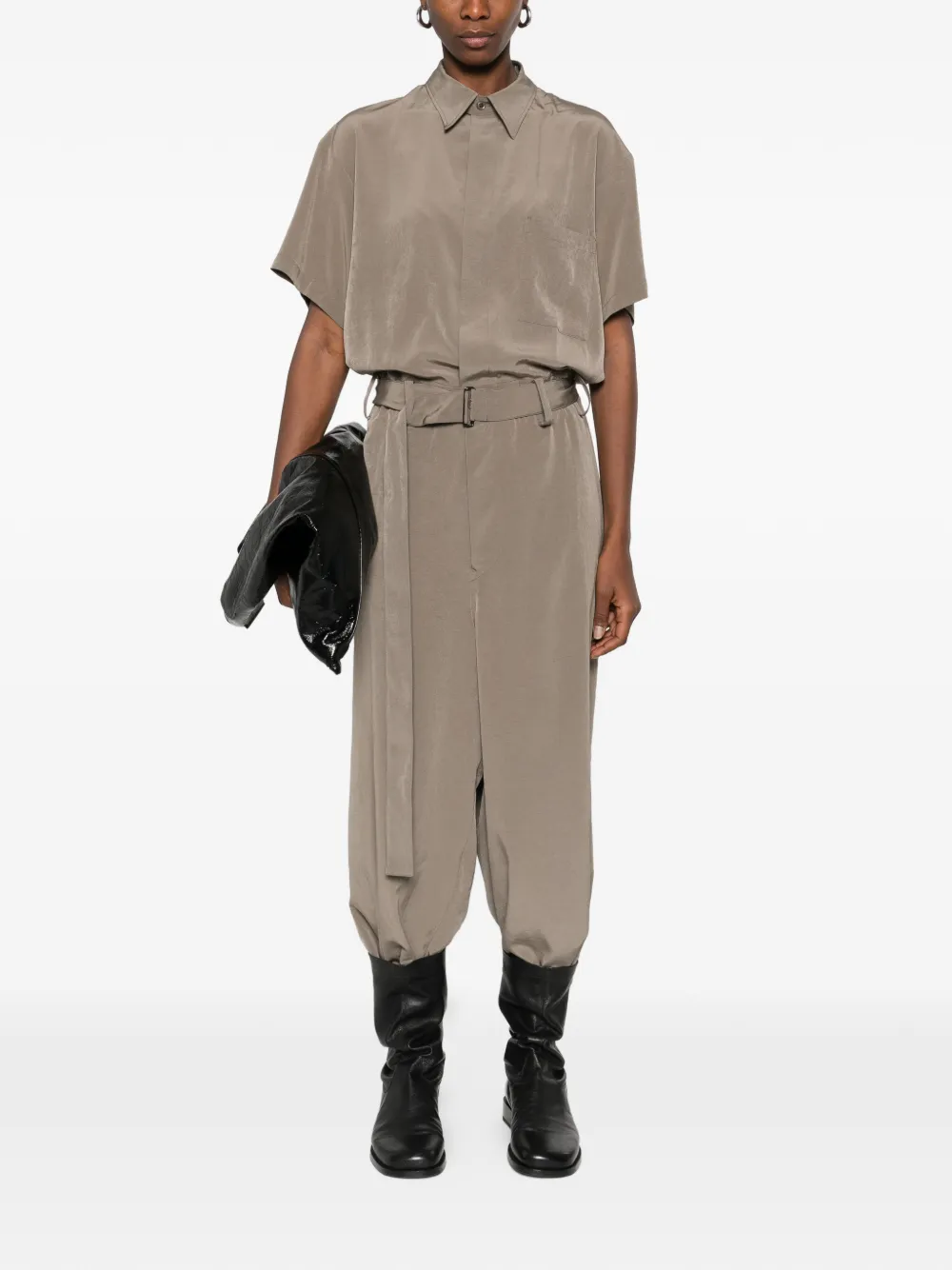 Y's belted pocket jumpsuit - Beige