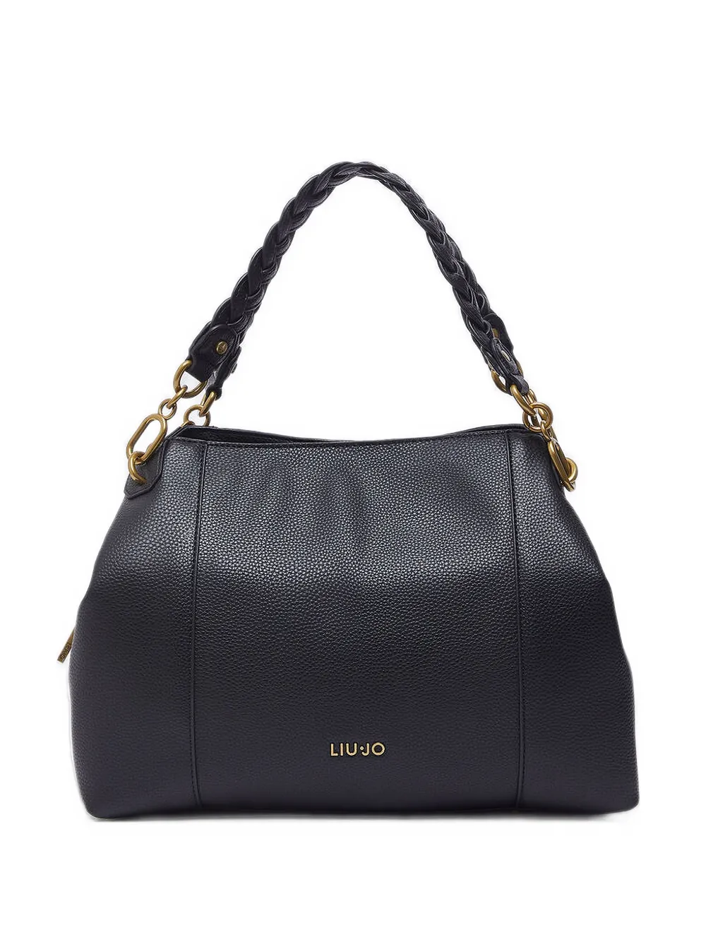 LIU JO medium 34 braided-handles tote bag - Nero