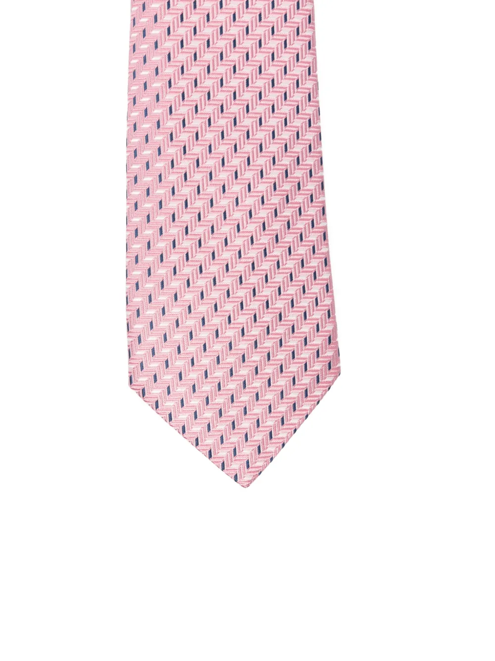 Canali Stropdas met geometrisch patroon Roze