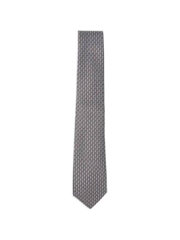 Canali Patterned Tie in Grey