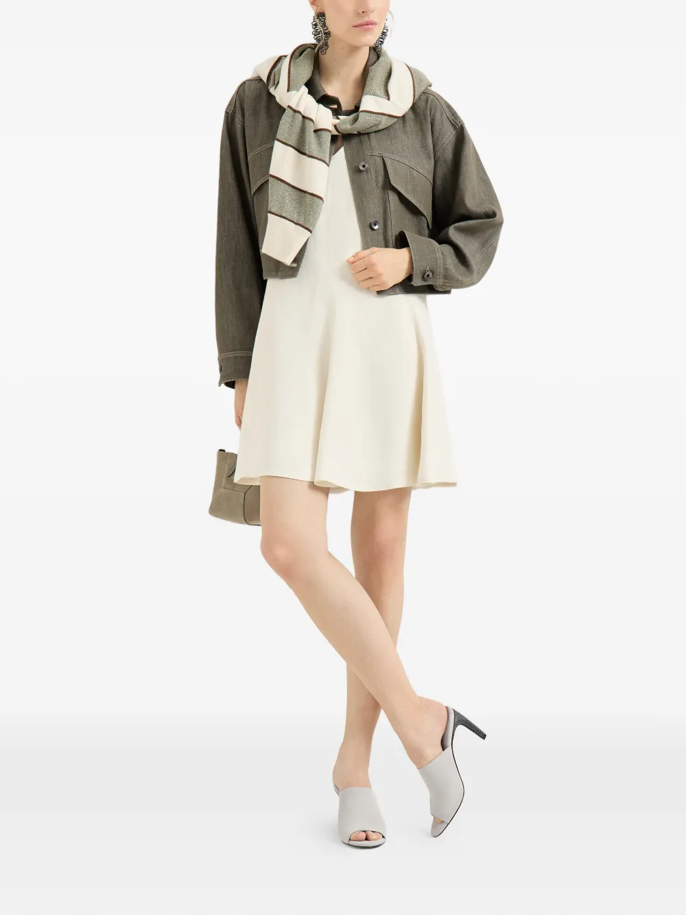 Brunello Cucinelli Muiltjes met open neus Grijs