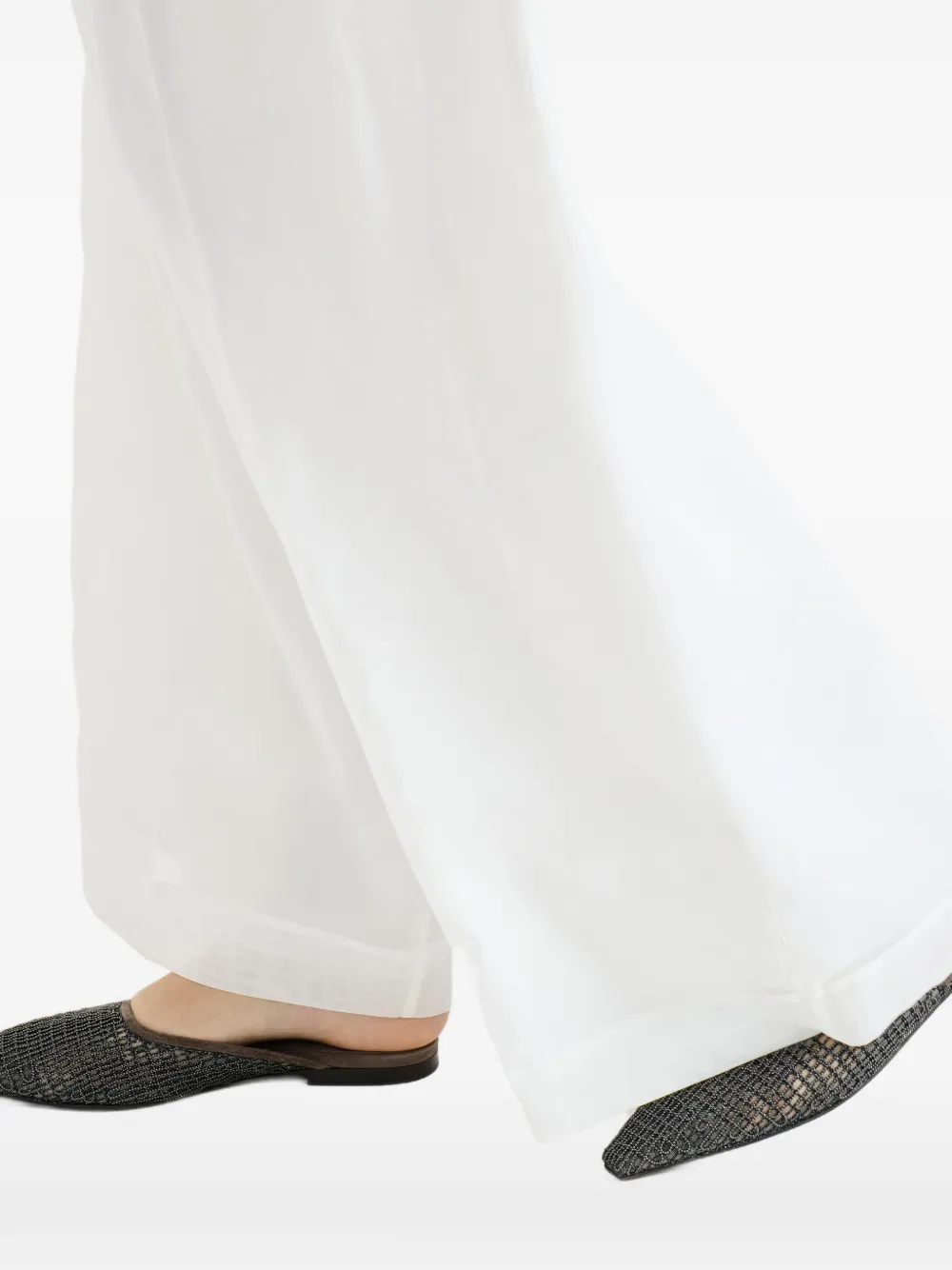 Brunello Cucinelli Precious muiltjes met geborduurd logo Bruin