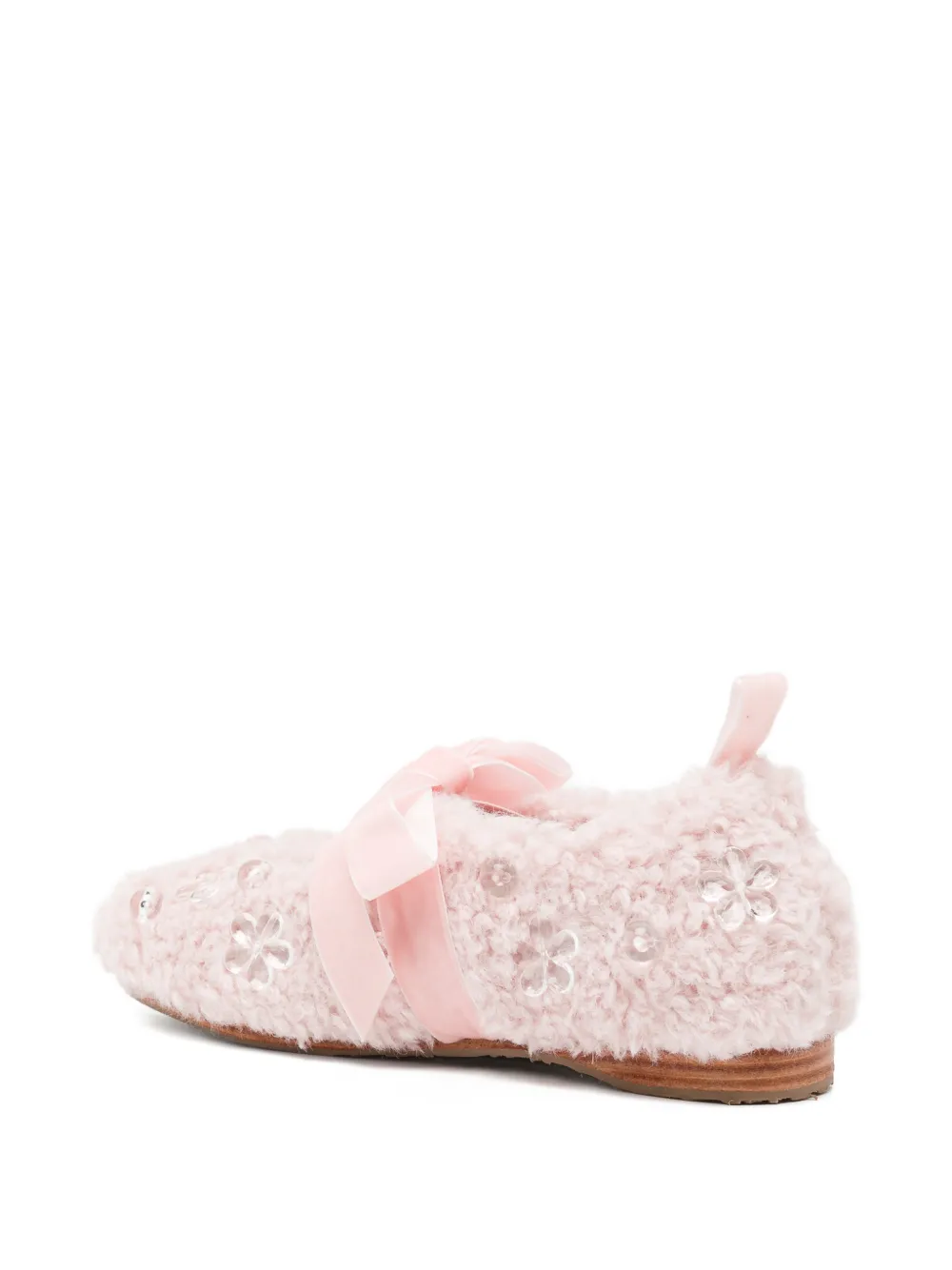 Rockfish X Susan Fang Furry Ballet Flats - Pink 