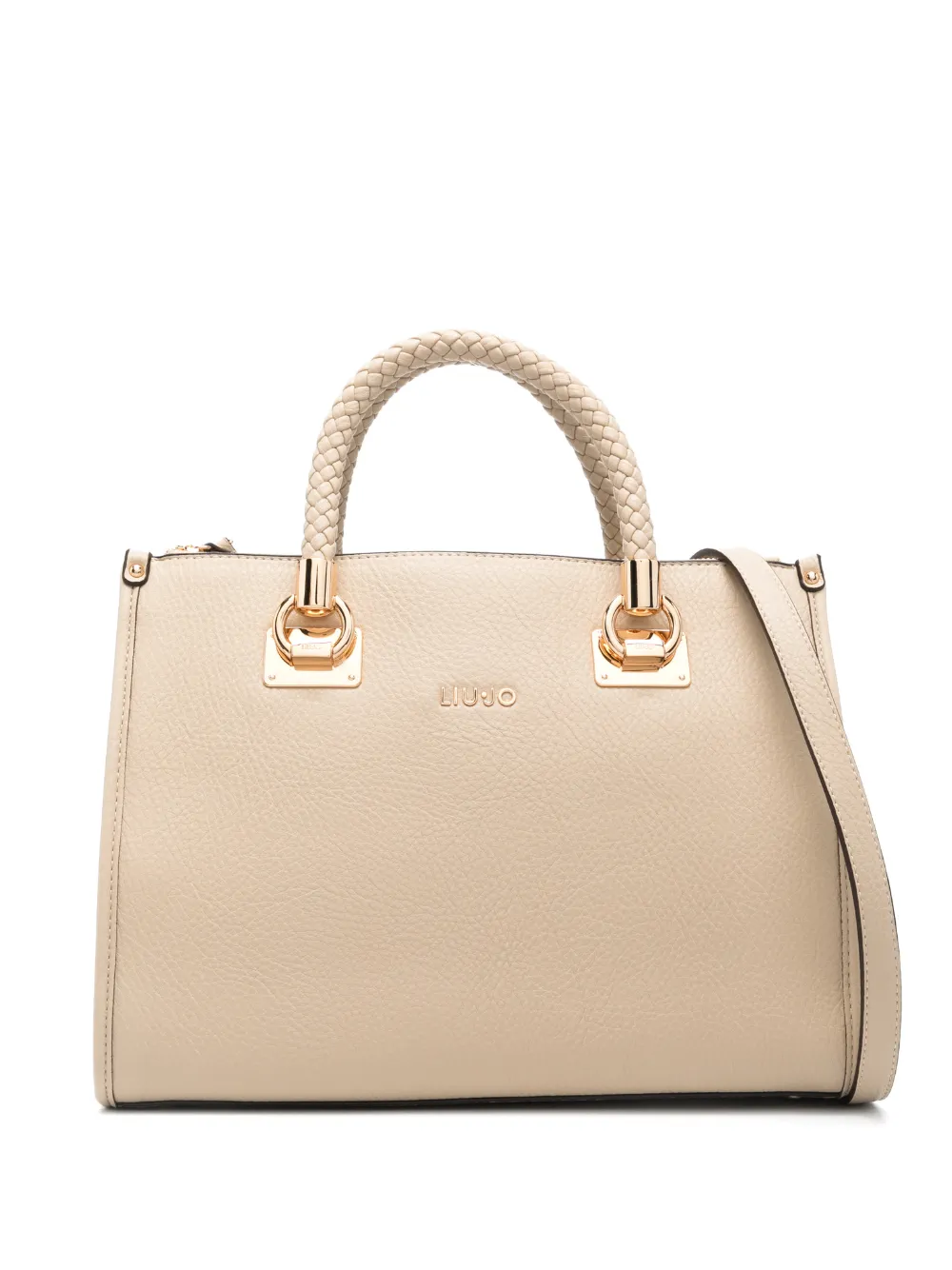 LIU JO medium braided-handles tote bag - Toni neutri