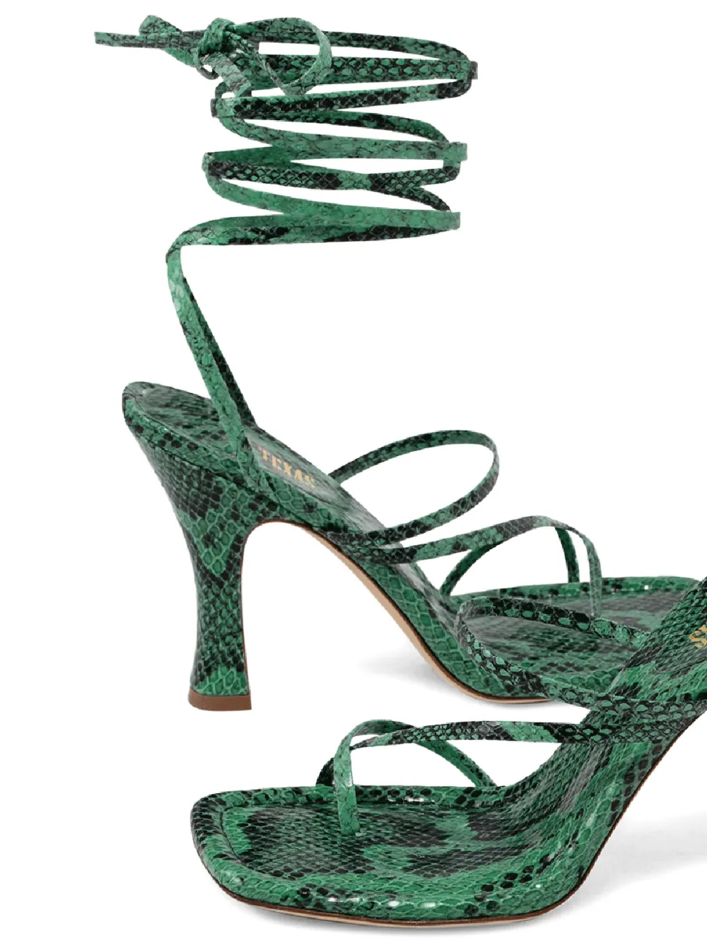 Paris Texas 110mm Strappy Square-toe Sandals In Green