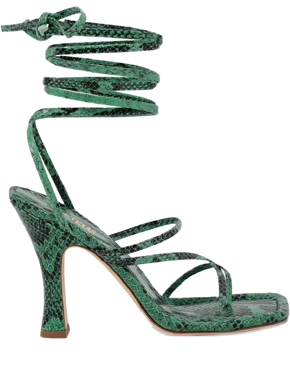 Paris Texas 110mm Strappy Square-toe Sandals In Green