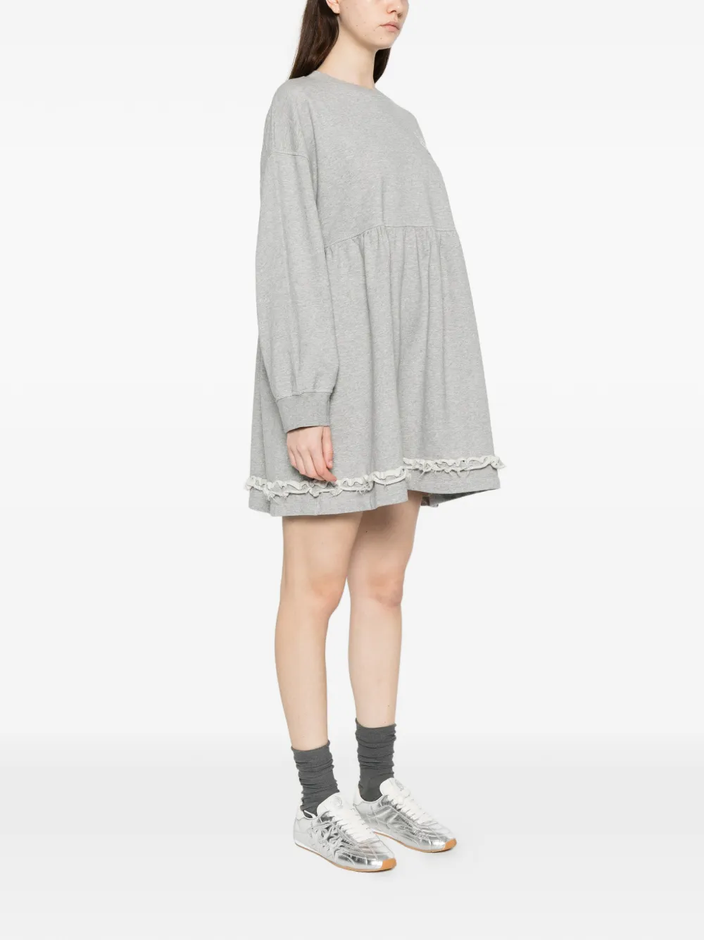 GANNI Mini-jurk met kant Grijs