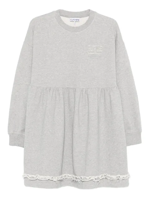 GANNI lace-trim mini dress