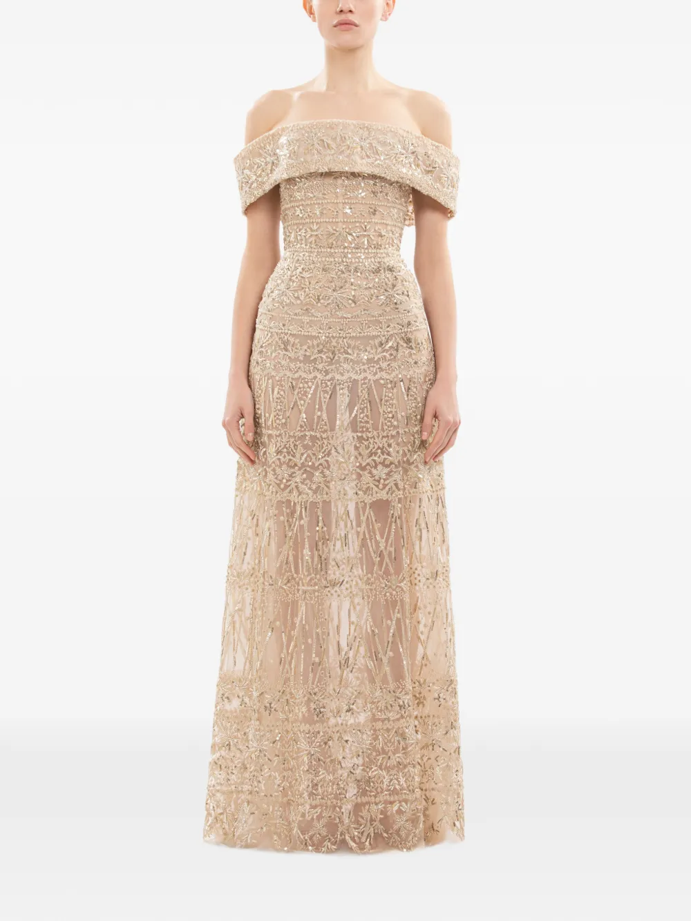 Saiid Kobeisy Maxi-jurk met kralen - Goud