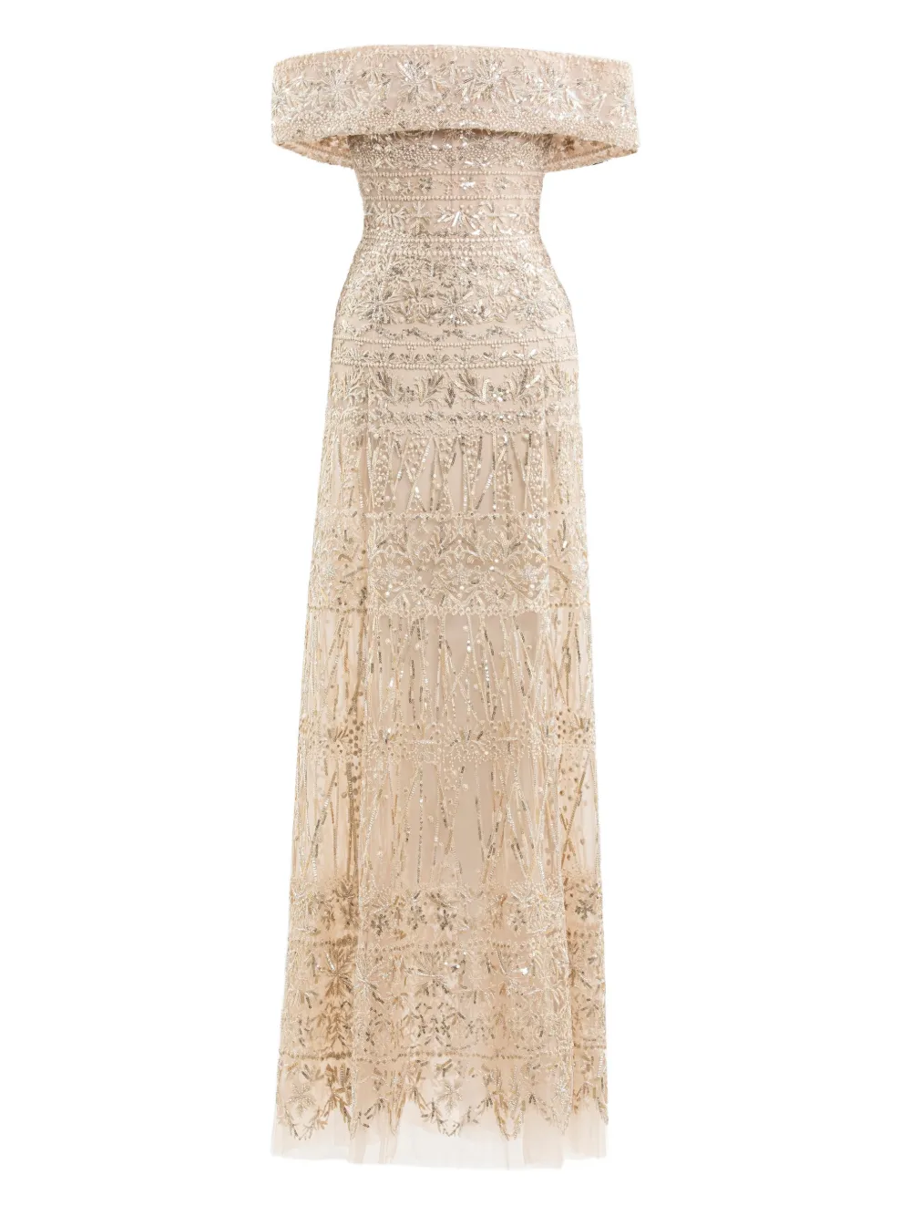 Saiid Kobeisy Abito lungo con decorazione - Oro