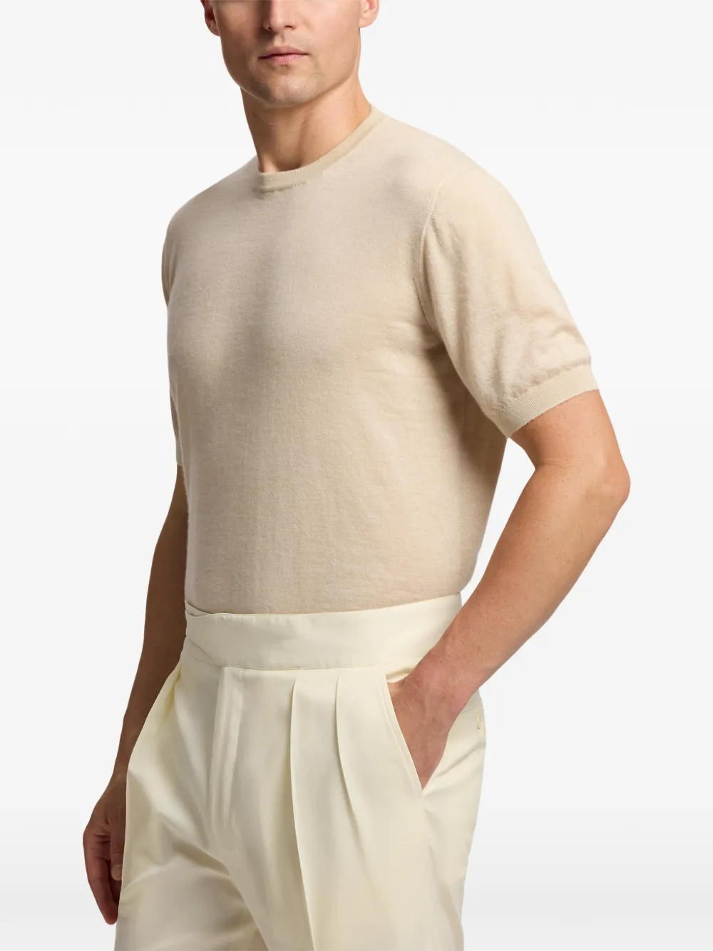 Ralph Lauren Purple Label T-shirt met korte mouwen Beige
