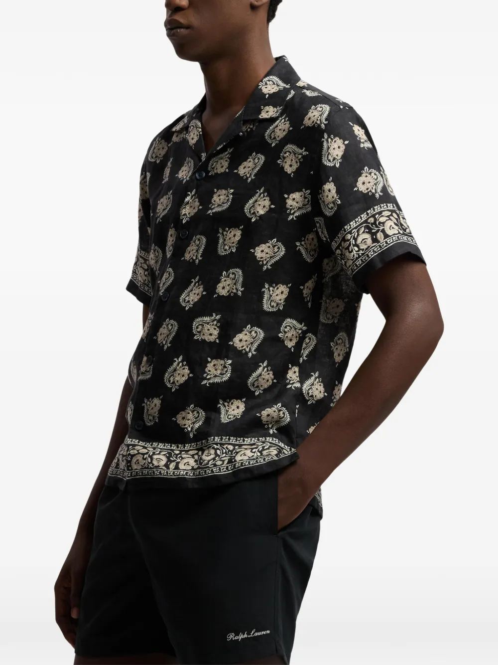 Ralph Lauren Purple Label Overhemd met print Zwart