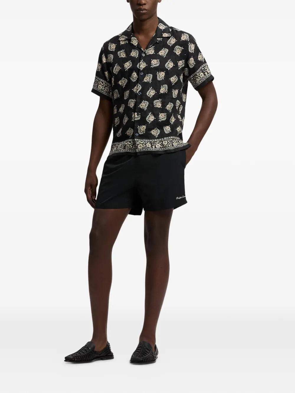 Ralph Lauren Purple Label Overhemd met print Zwart