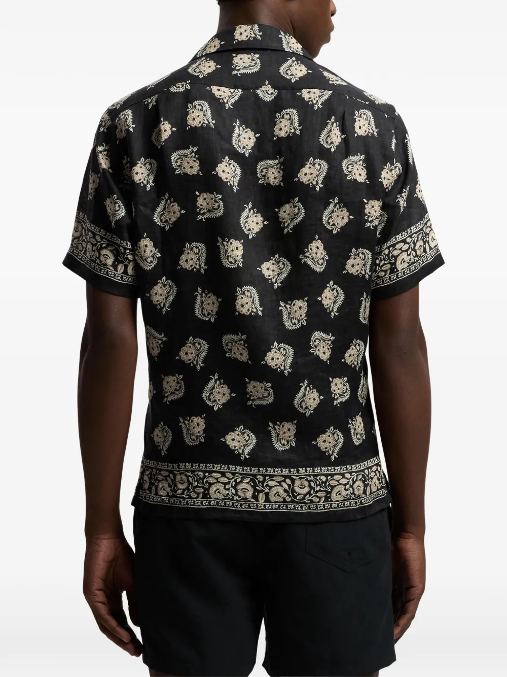 Ralph Lauren Purple Label Overhemd met print Zwart