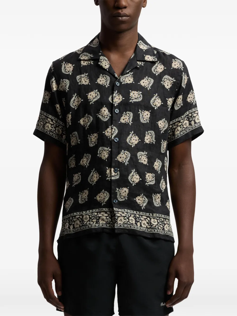Ralph Lauren Purple Label Overhemd met print Zwart