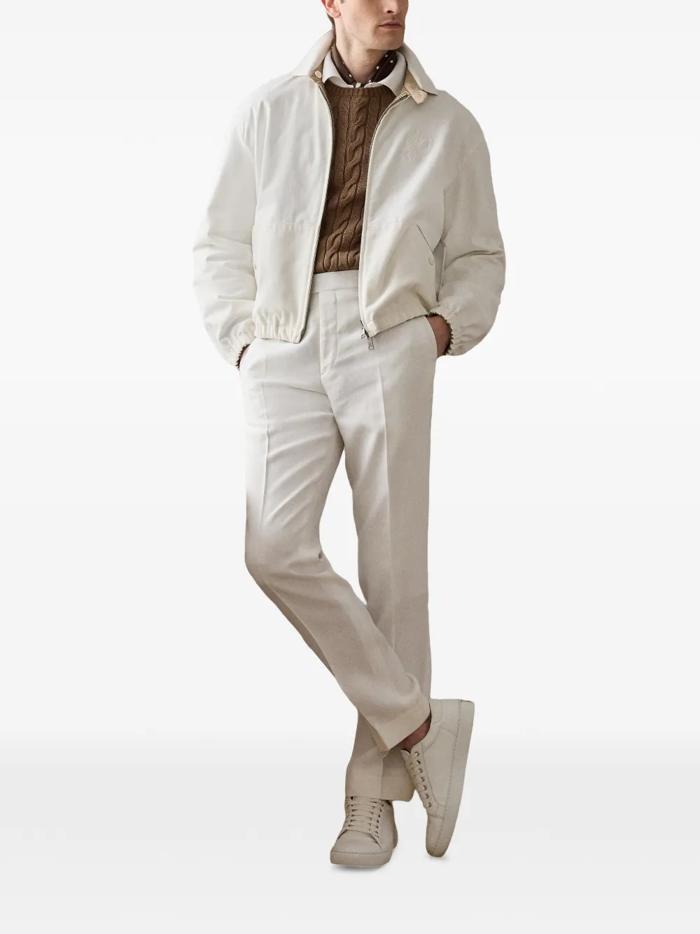 Ralph Lauren Purple Label Bomberjack met rits Beige