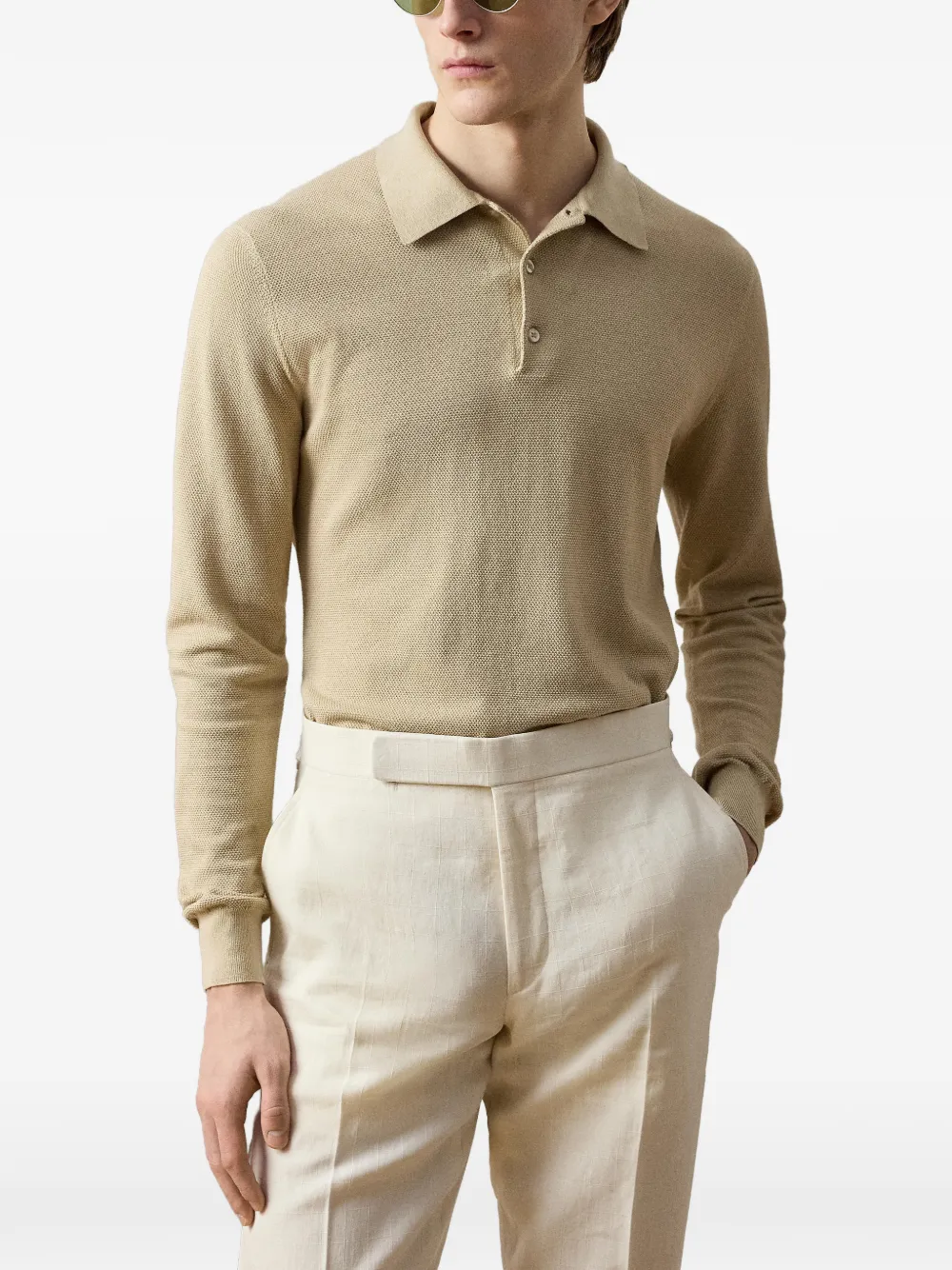Ralph Lauren Purple Label Poloshirt met logo Beige