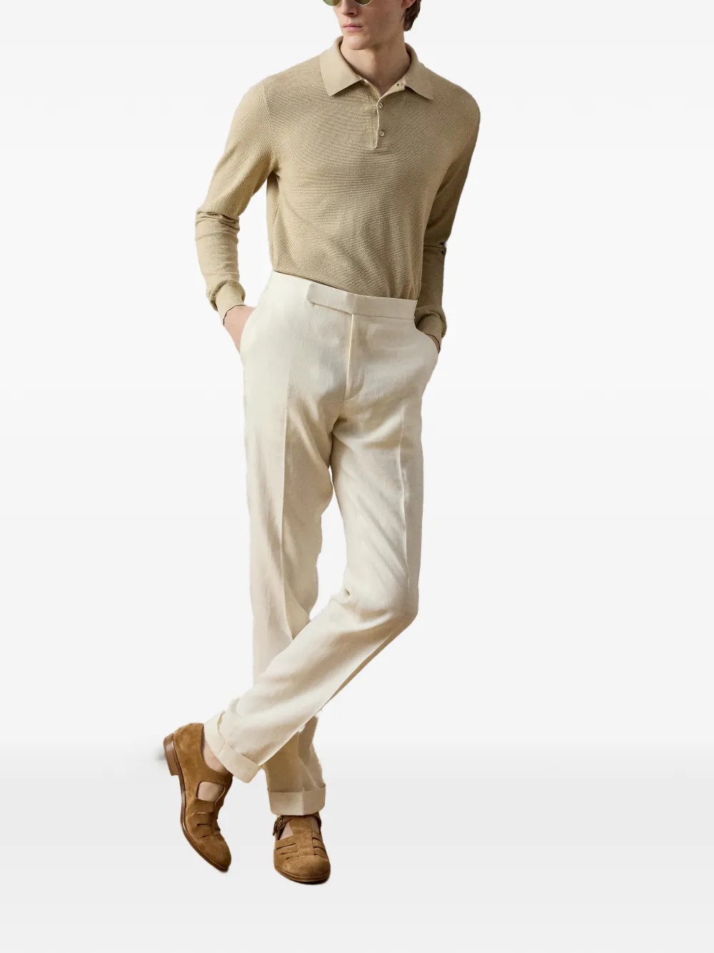 Ralph Lauren Purple Label Poloshirt met logo Beige