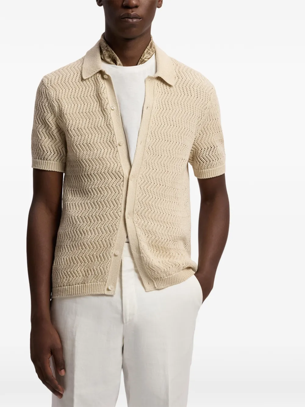 Ralph Lauren Purple Label overhemd met korte mouwen Beige