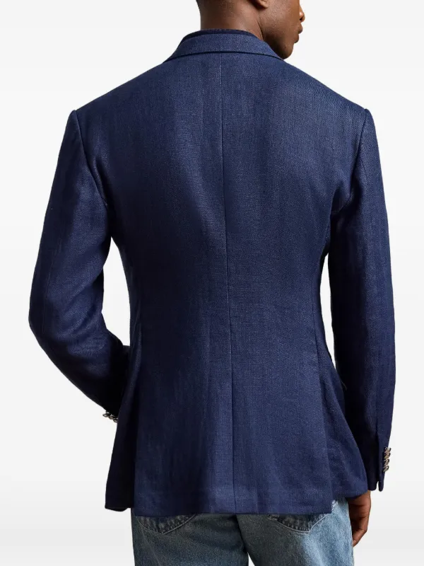 Ralph Lauren Purple Label double-breasted crest-embroidered Jacket