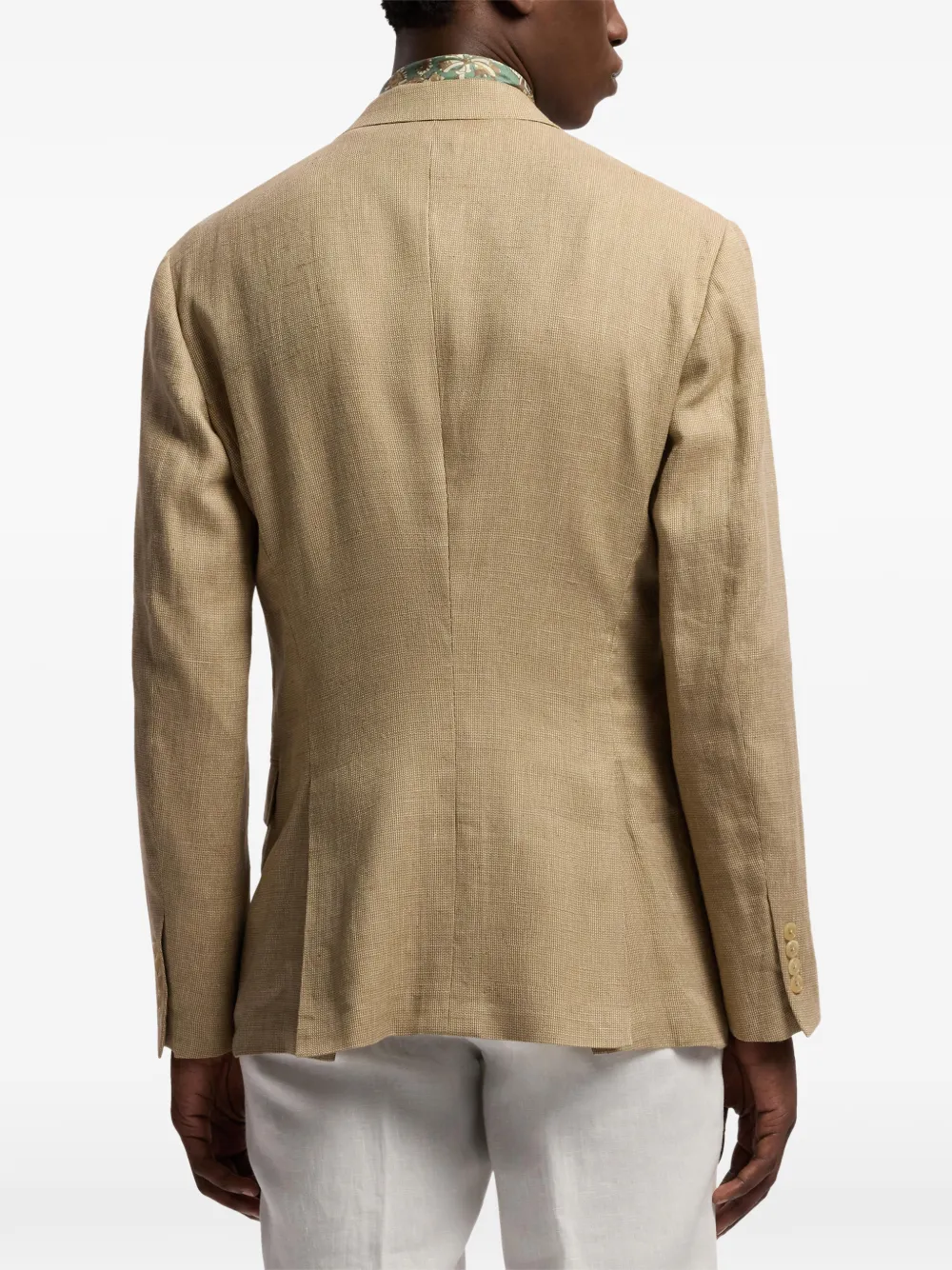 Ralph Lauren Purple Label Blazer met dubbele rij knopen Beige