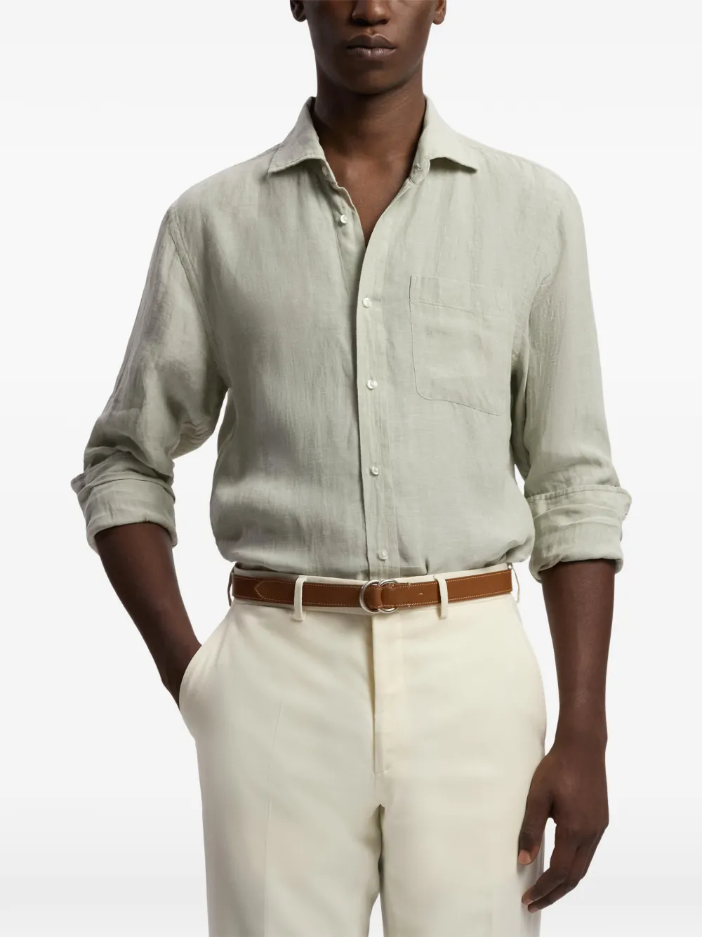 Ralph Lauren Purple Label T-shirt met lange mouwen Grijs