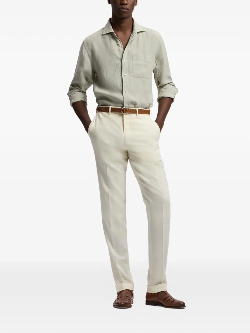 Ralph Lauren Purple Label T-shirt met lange mouwen Grijs