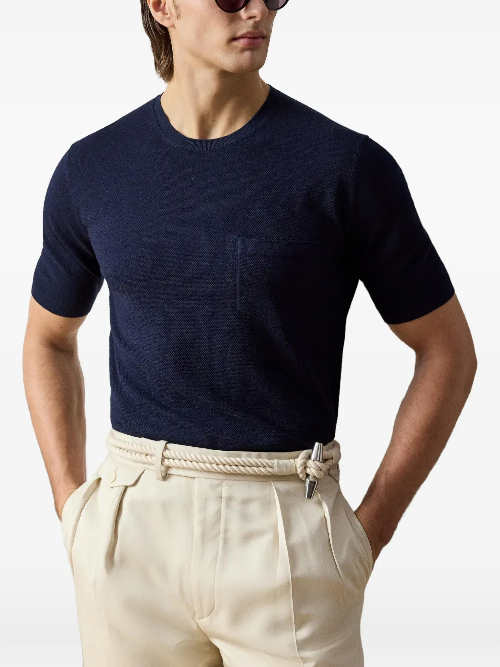 Ralph Lauren Purple Label Gebreid T-shirt Blauw