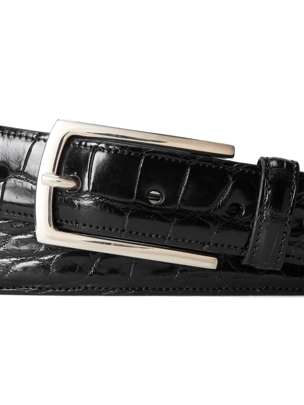 Ralph Lauren Purple Label Leren gespriem - Zwart