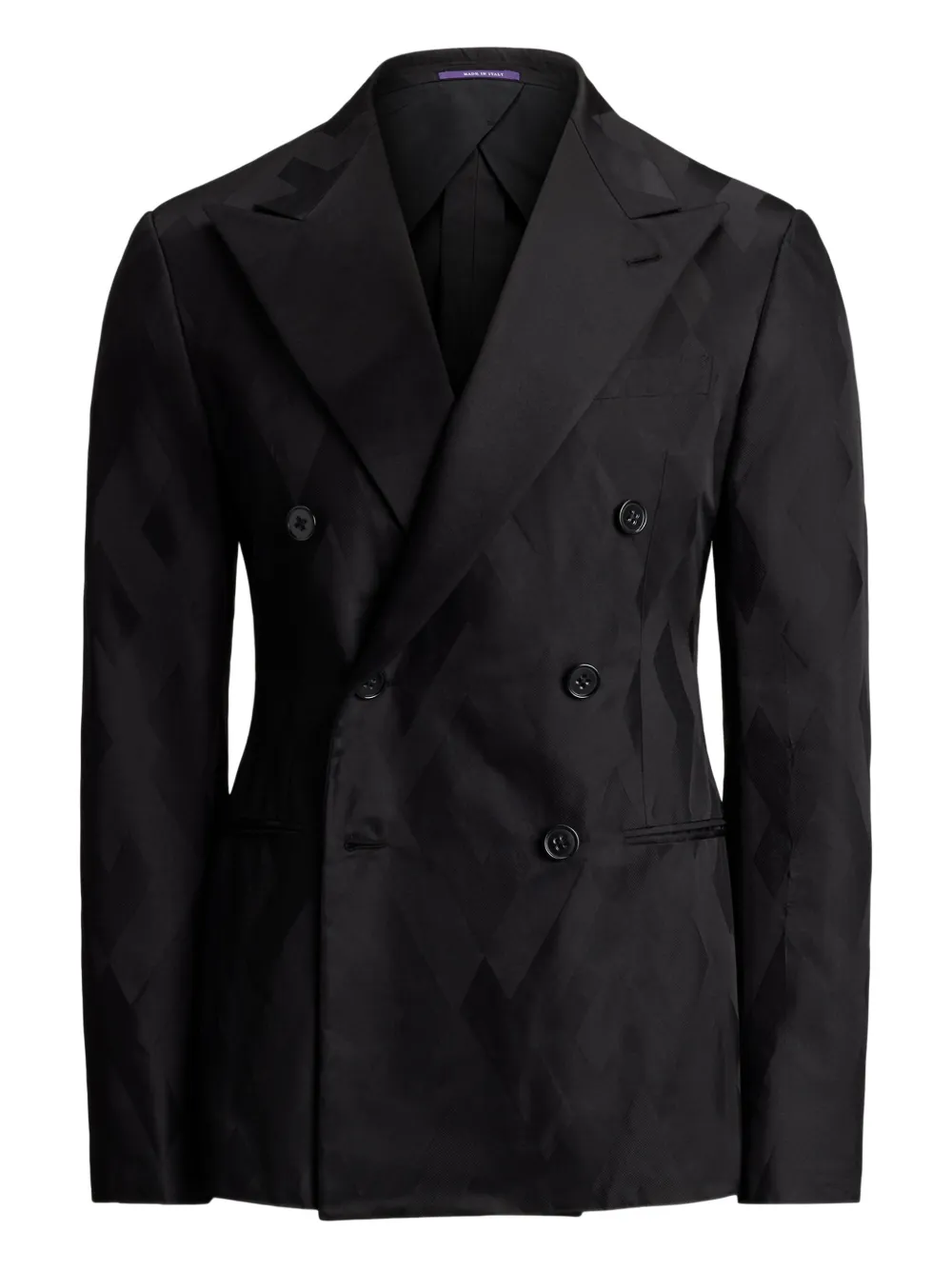 Ralph Lauren Purple Label Blazer doppiopetto con motivo geometrico - Nero