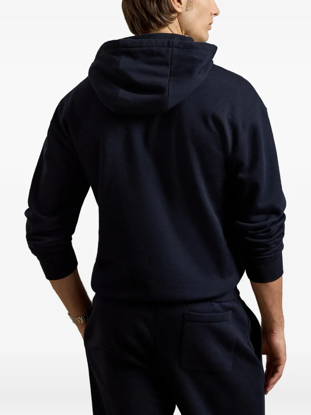 Ralph Lauren Purple Label Fleece hoodie met trekkoord Blauw