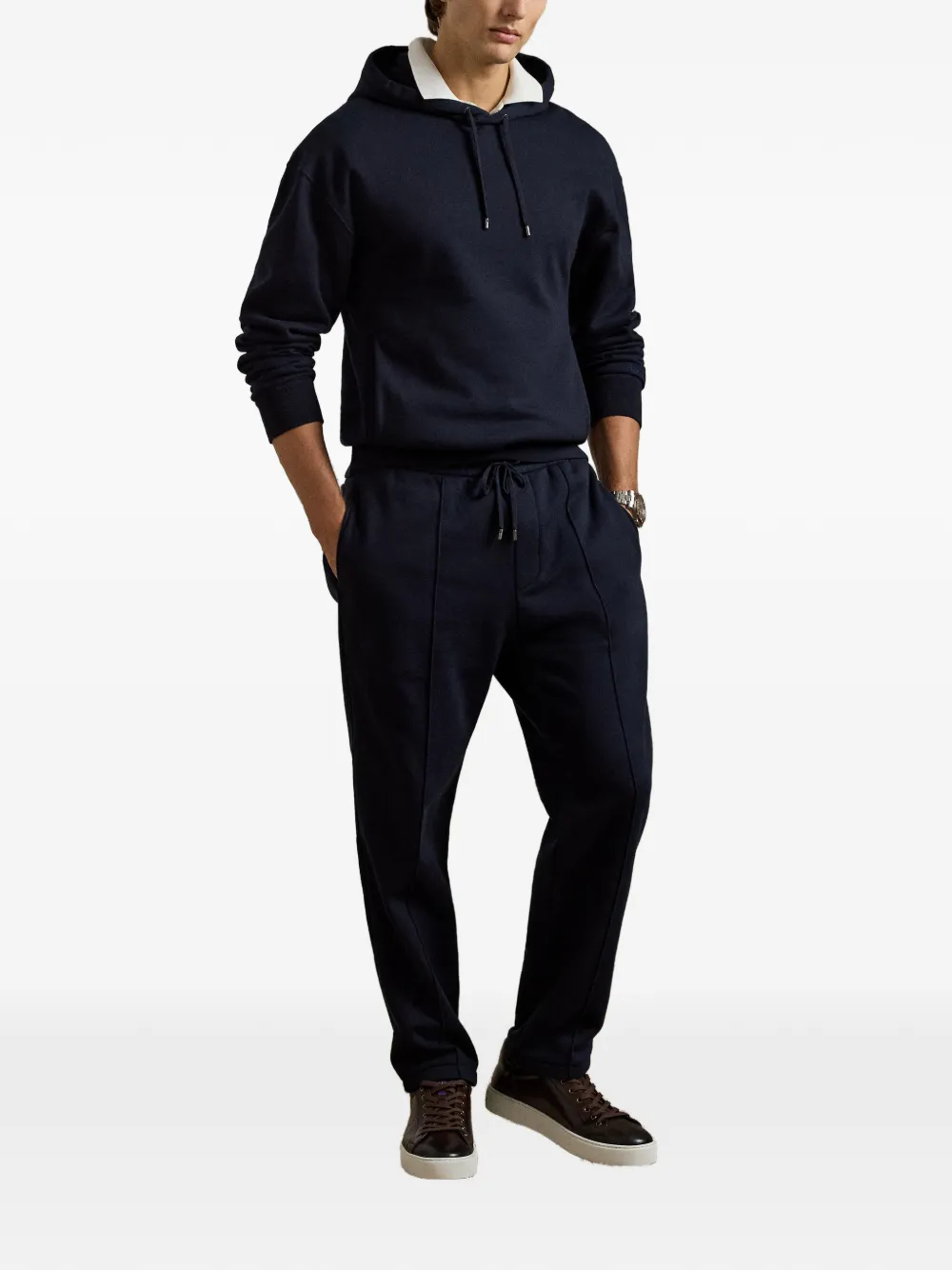  Ralph Lauren Purple Label Hoodie En Polaire à Lien De Resserrage - Bleu 