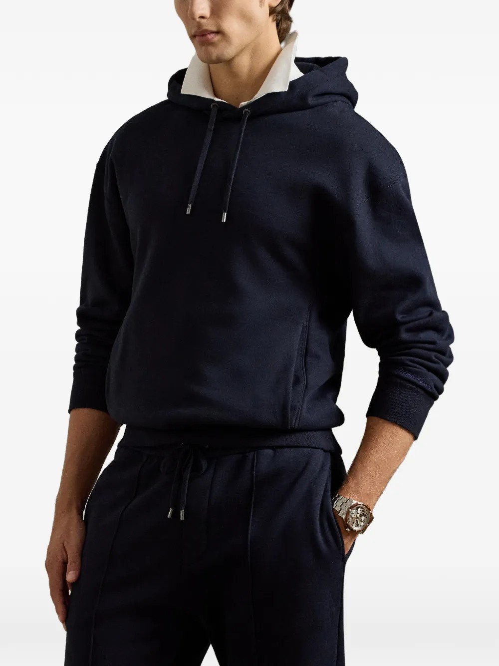  Ralph Lauren Purple Label Hoodie En Polaire à Lien De Resserrage - Bleu 