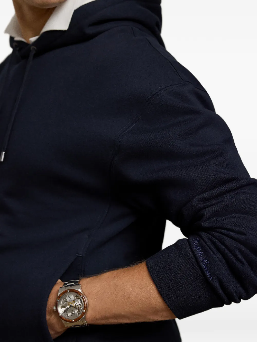 Ralph Lauren Purple Label Fleece hoodie met trekkoord Blauw