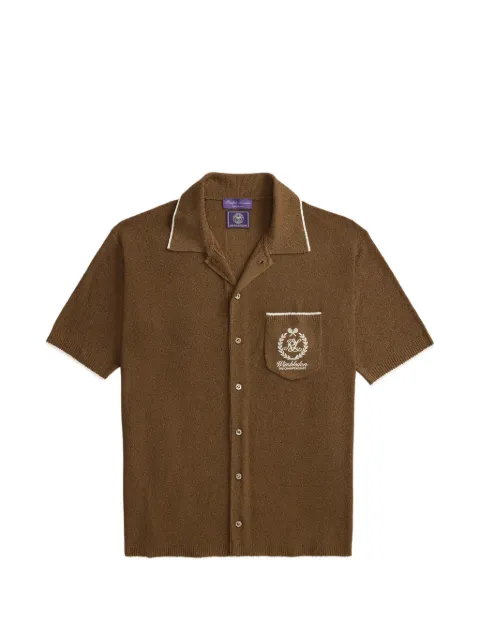 Ralph Lauren Purple Label buttoned embroidered-logo polo shirt