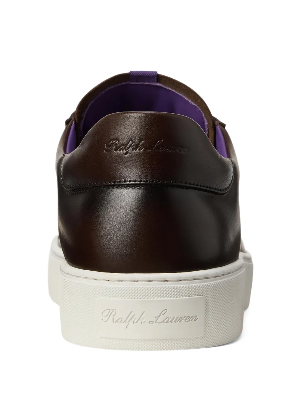 Ralph Lauren Purple Label Severn sneakers met gebrand effect Bruin