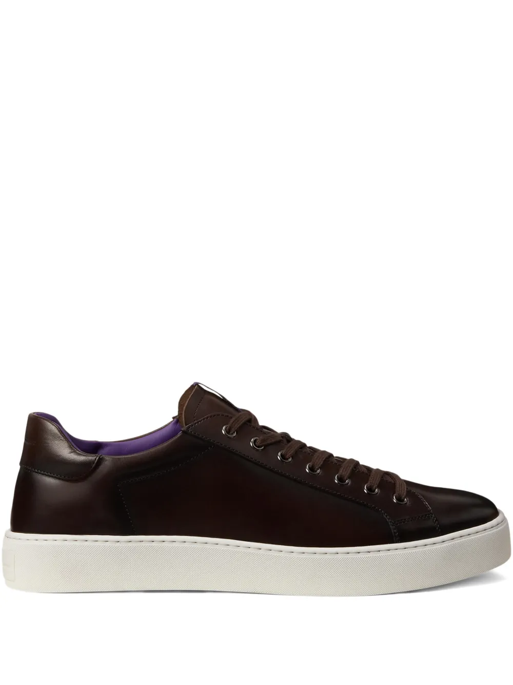 Ralph Lauren Purple Label Severn burnished lace-up sneakers - Brown