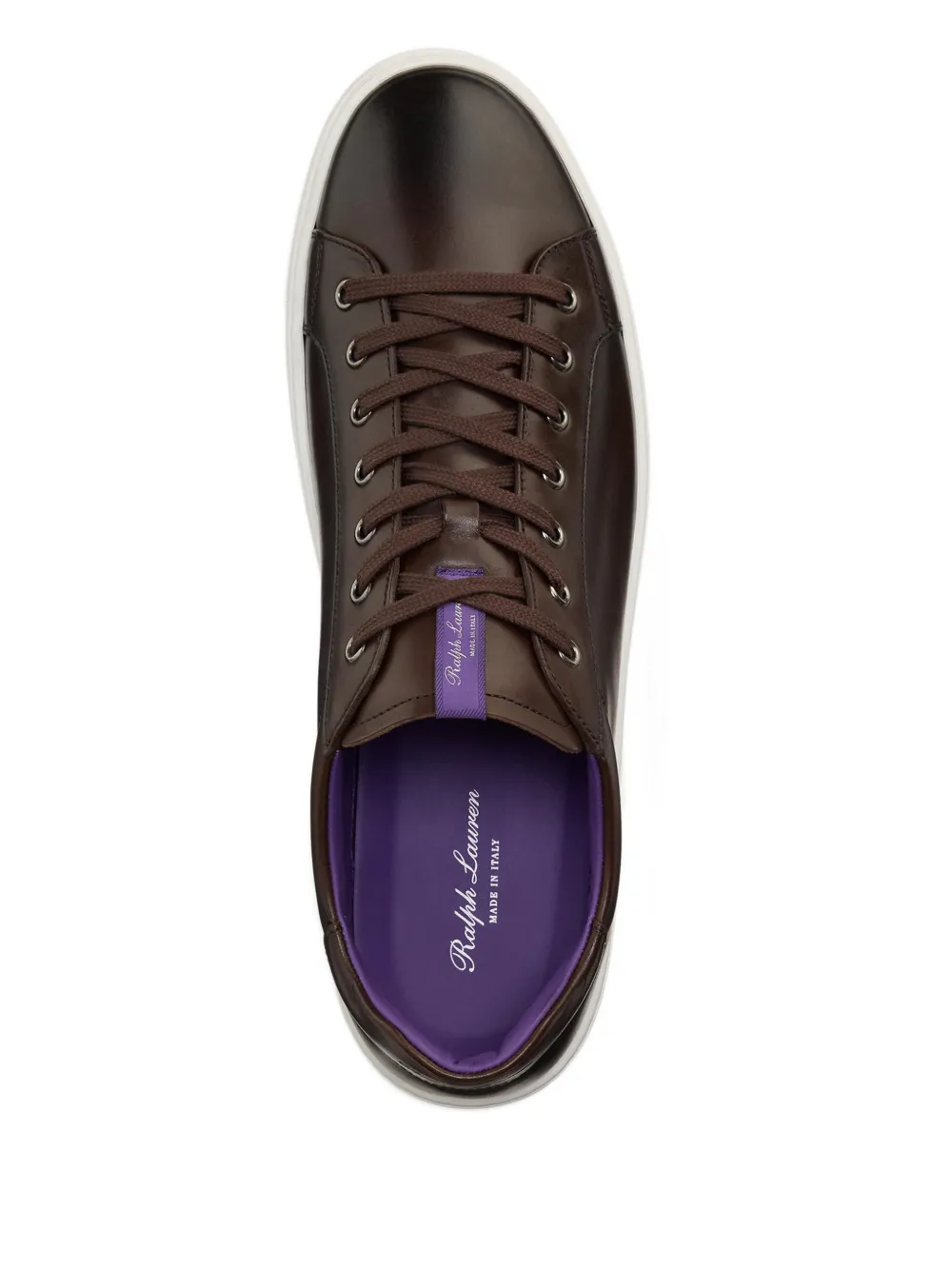 Ralph Lauren Purple Label Severn sneakers met gebrand effect Bruin