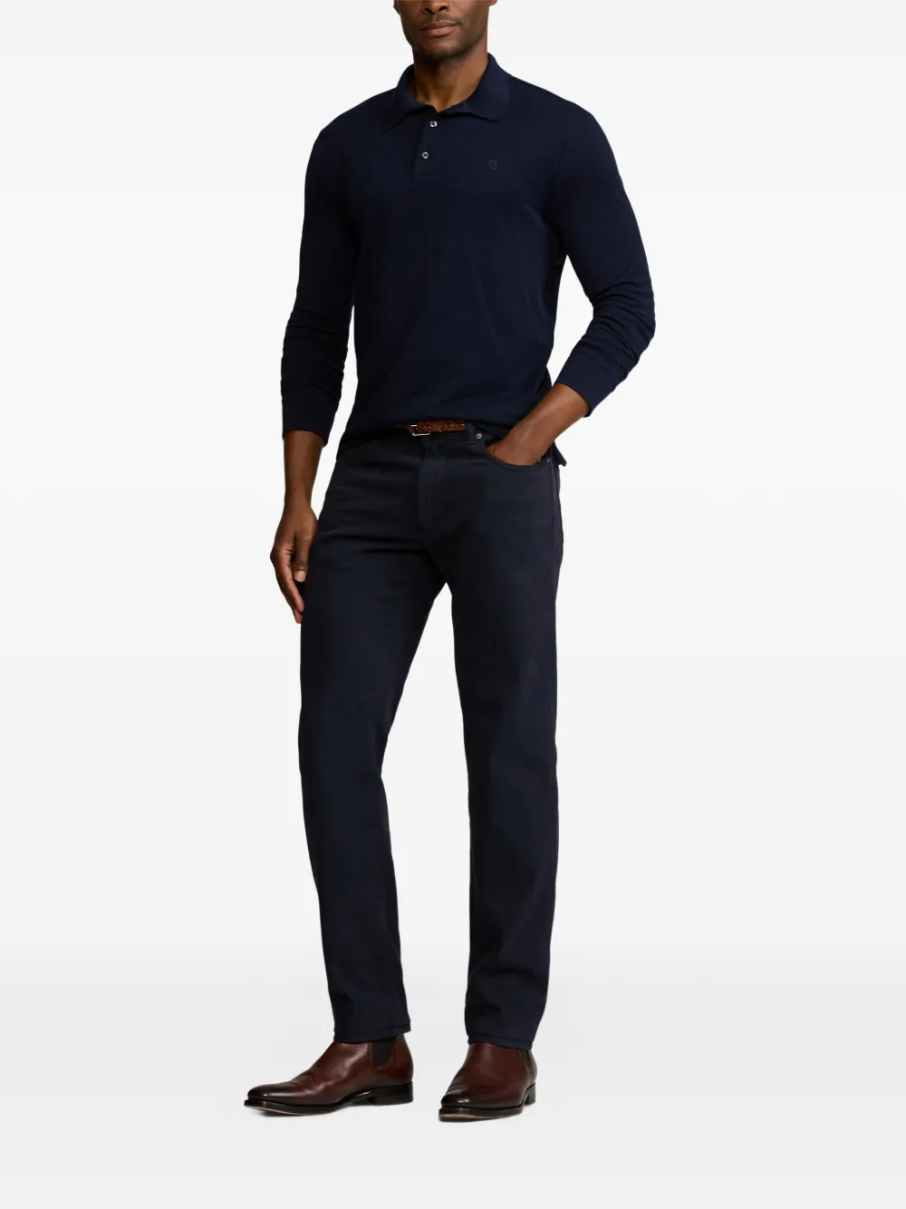 Ralph Lauren Purple Label Slim-fit denim met vijf zakken - Blauw