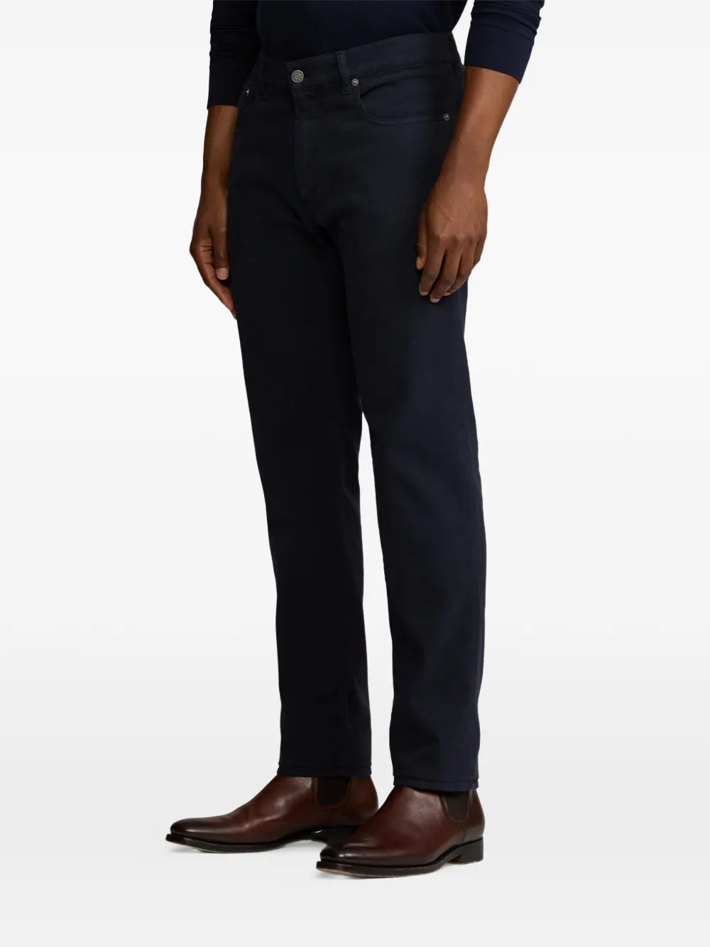 Ralph Lauren Purple Label Slim-fit denim met vijf zakken Blauw