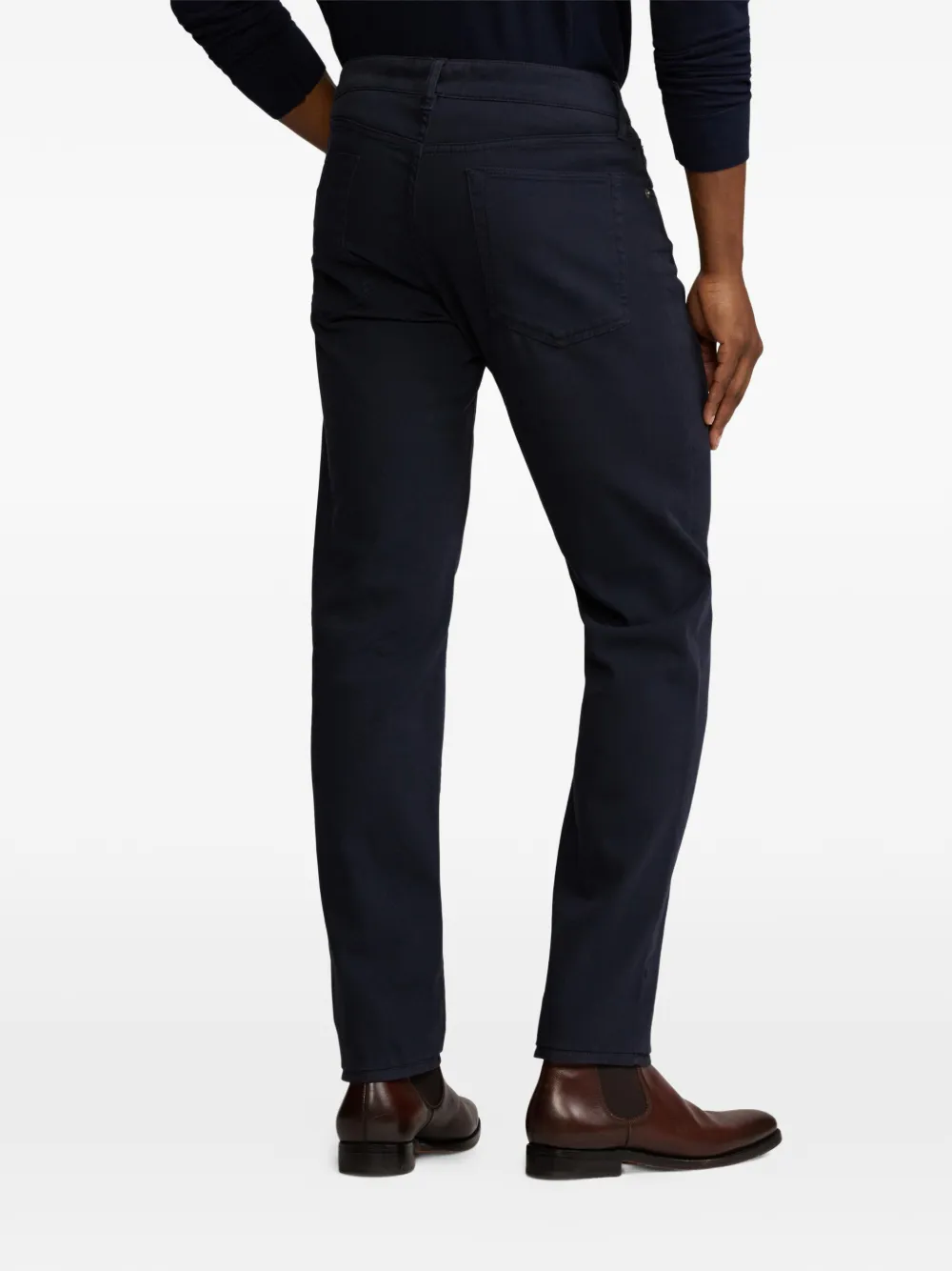 Ralph Lauren Purple Label Slim-fit denim met vijf zakken Blauw