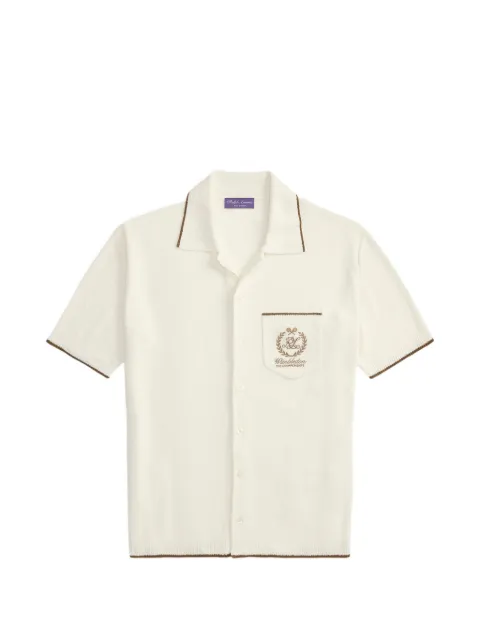 Ralph Lauren Purple Label wimbledon embroidered silk-blend shirt 