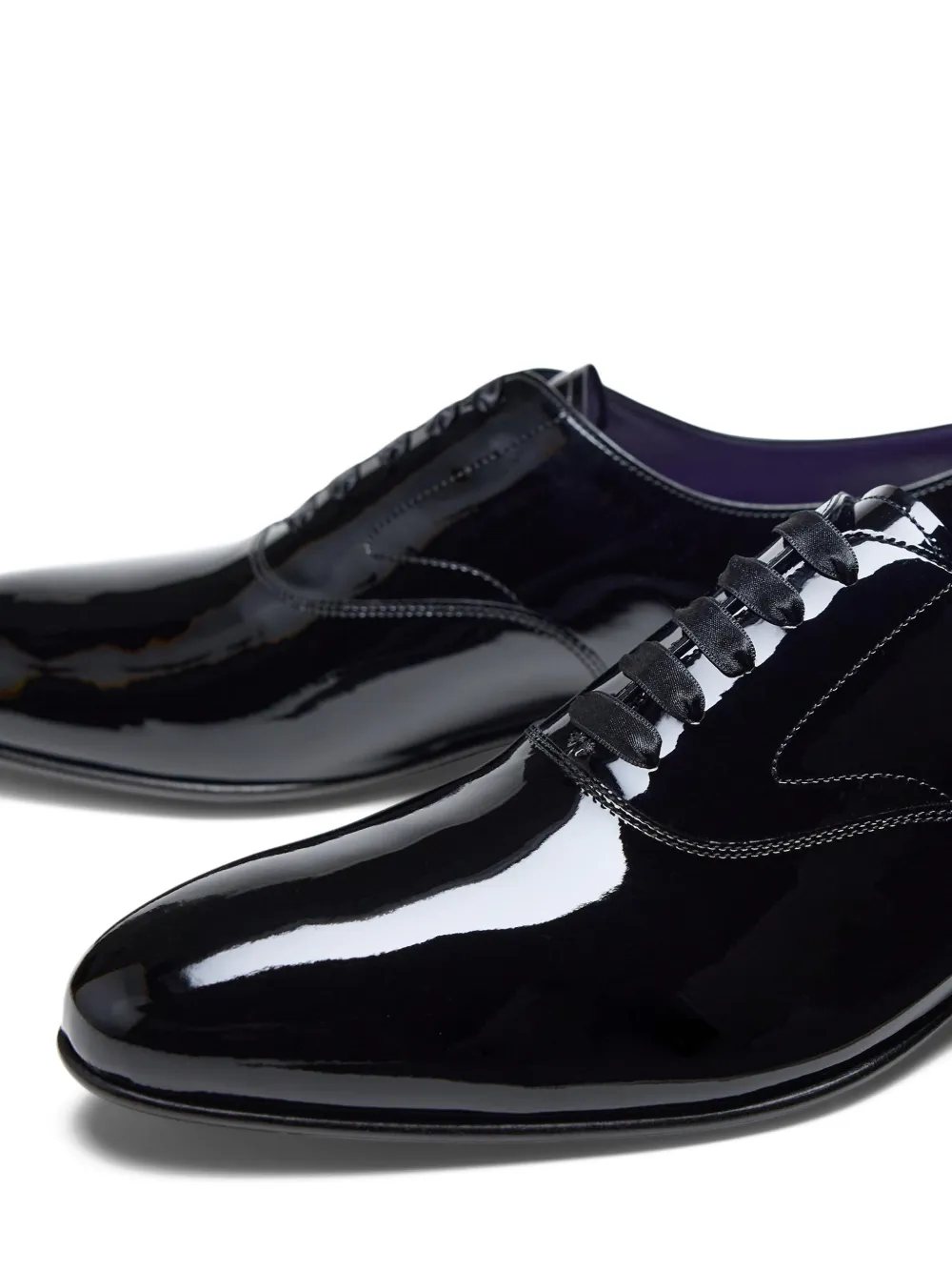Ralph Lauren Purple Label Paget leren derby schoenen Zwart
