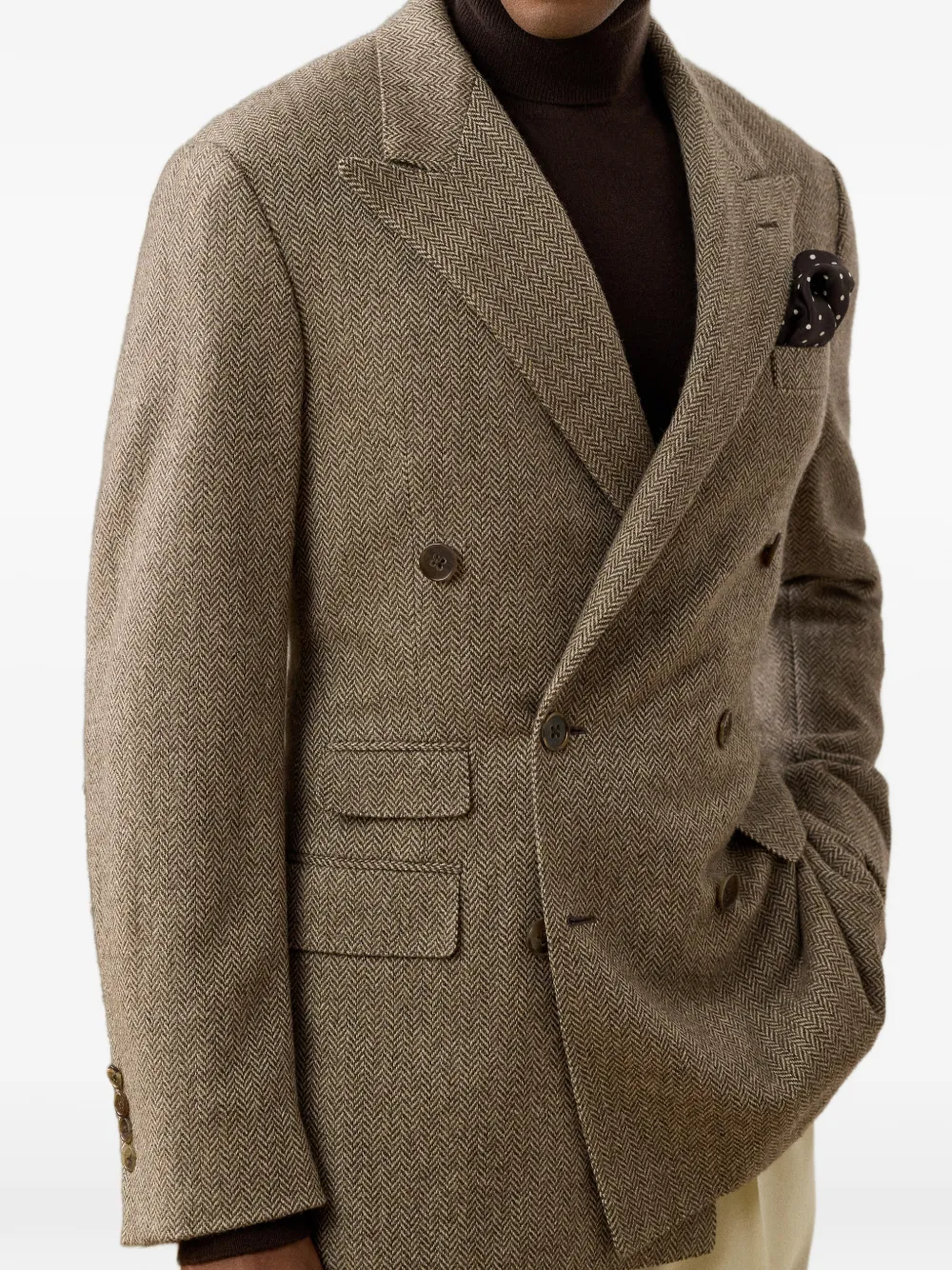 Kent Herringbone Double-Breasted Blazer