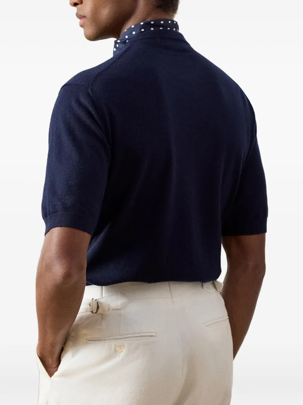 Ralph Lauren Purple Label Trui met ronde hals en korte mouwen Blauw
