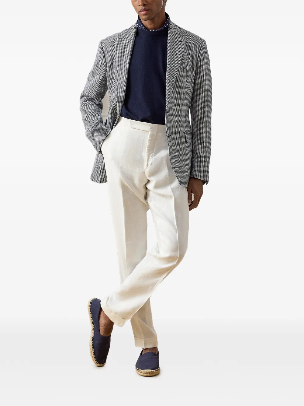 Ralph Lauren Purple Label Trui met ronde hals en korte mouwen Blauw
