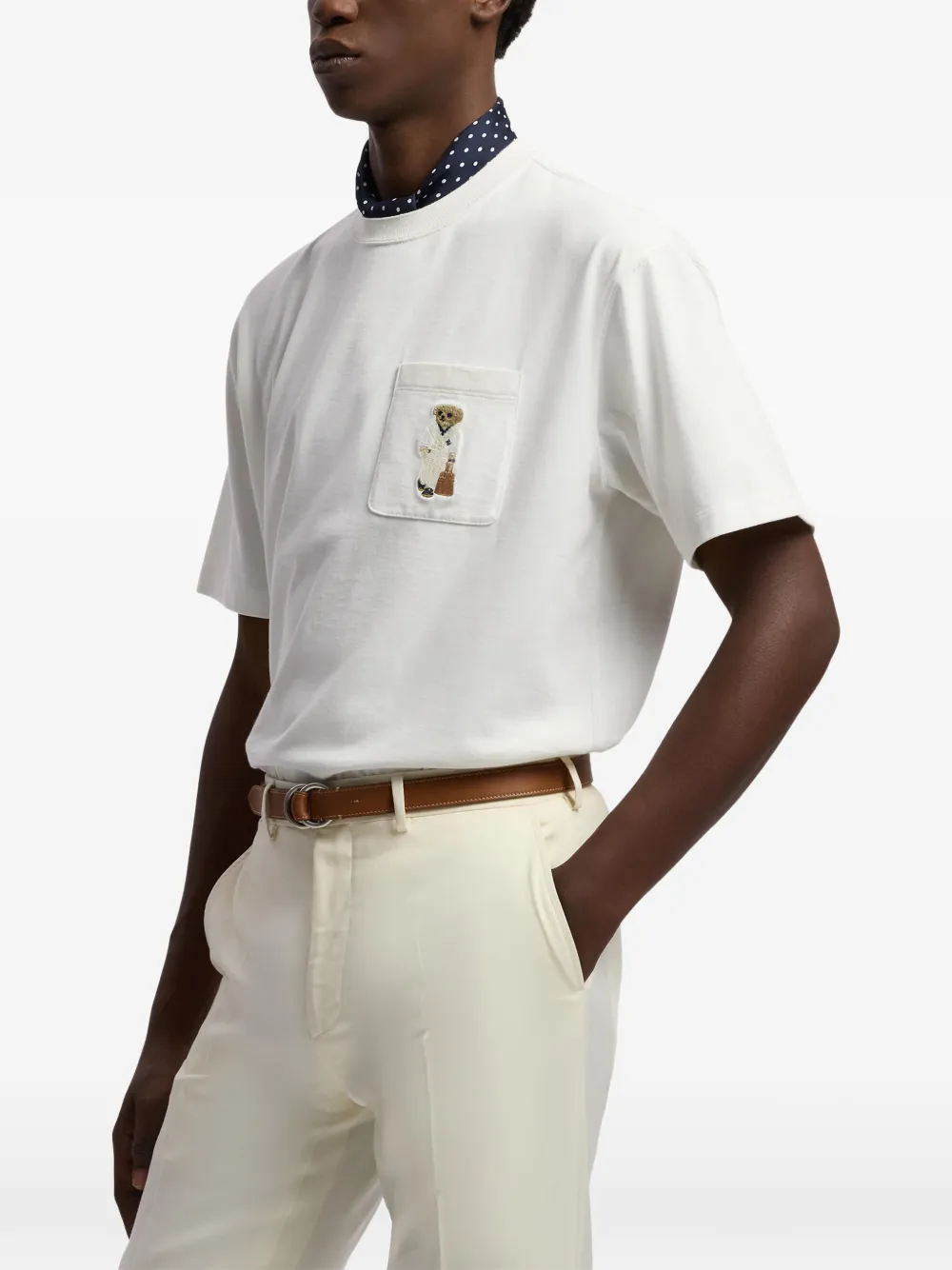 Pocket Bear-Detail T-Shirt